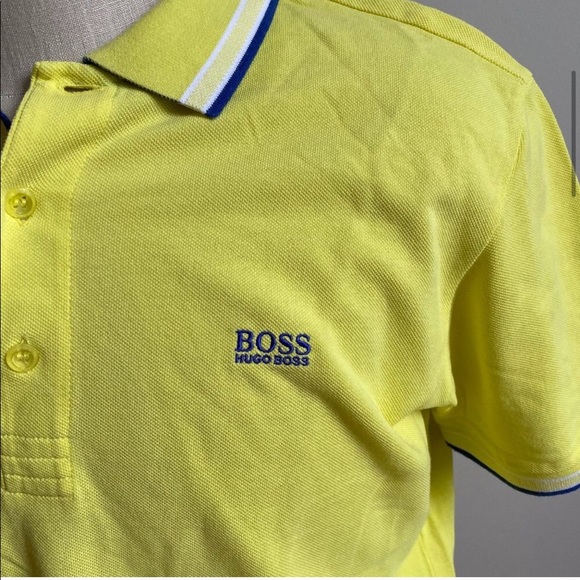 Boss Hugo Boss Golf Label polo shirt Yellow Large - Picture 3 of 3